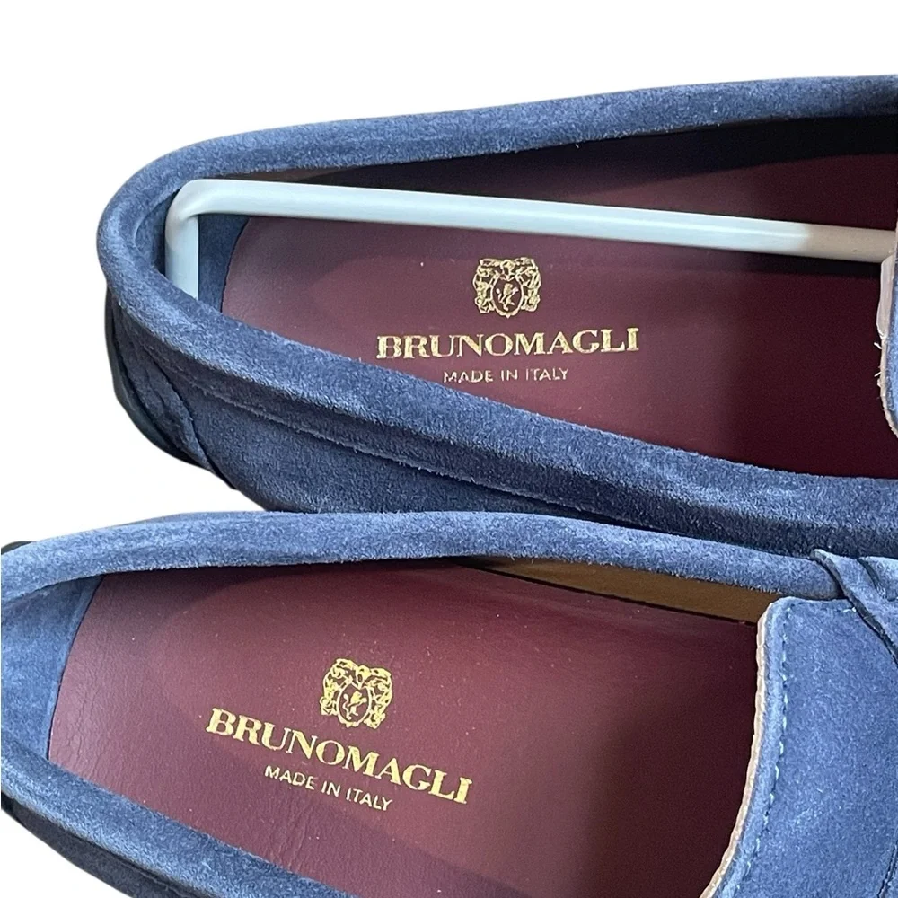 Bruno Magli‎ Blue Suede Taratno Driving Loafers, Size 9, Brand New